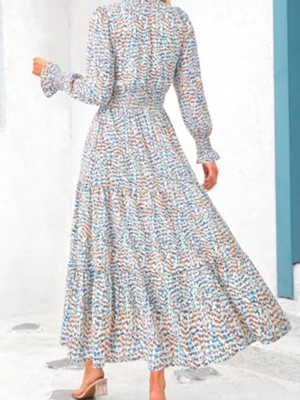 🆕 Women's Fall Maxi Dress Floral Long Sleeve V Neck Casual A Line Long Flowy